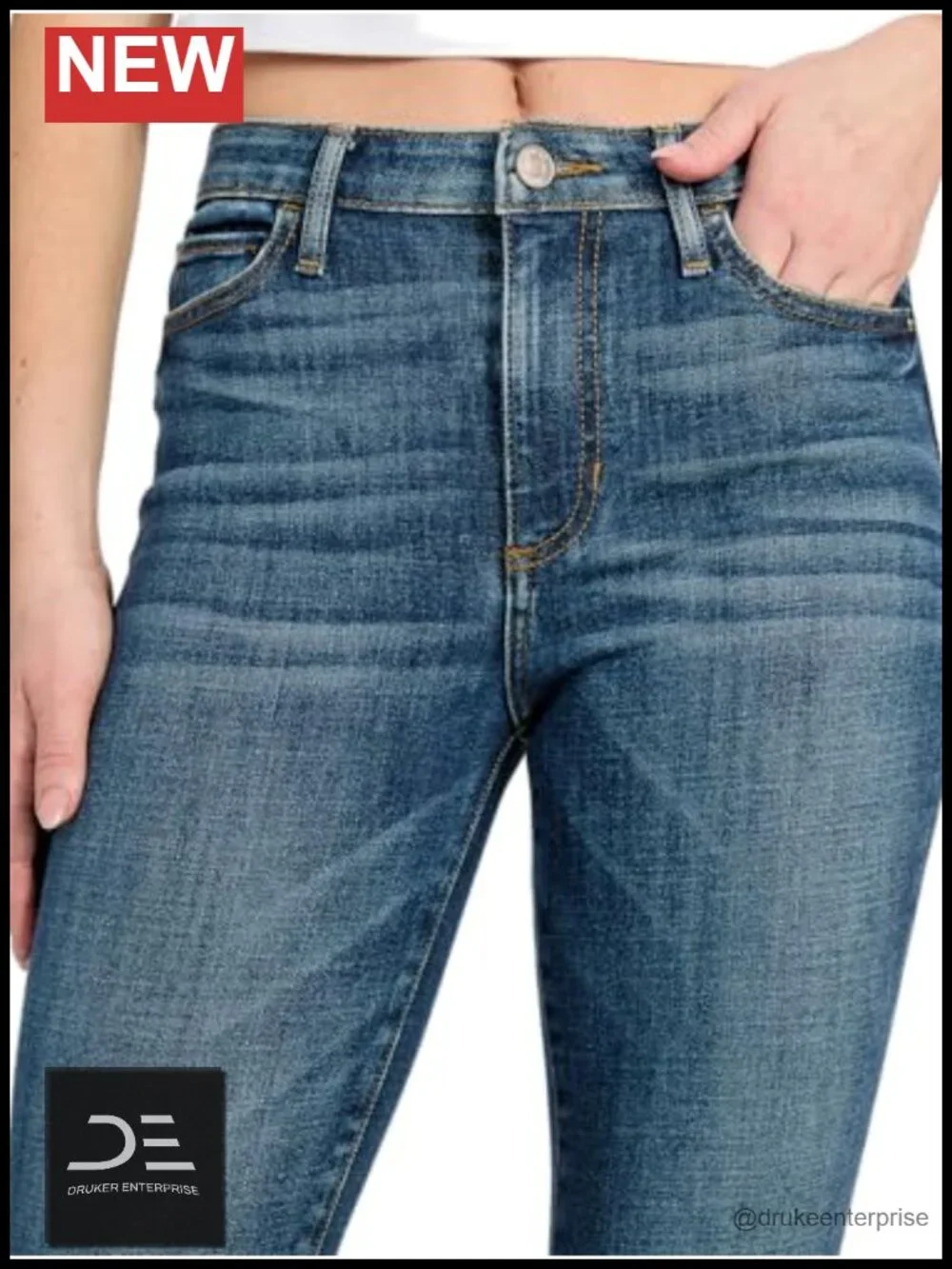 High Rise 1981 Skinny Jeans, Eco-friendly Cotton Blend, Zipper Closure,